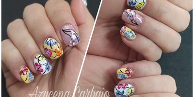 Manicura multicolor para uñas